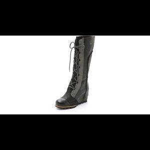 Sorel leather all weather wedge boots